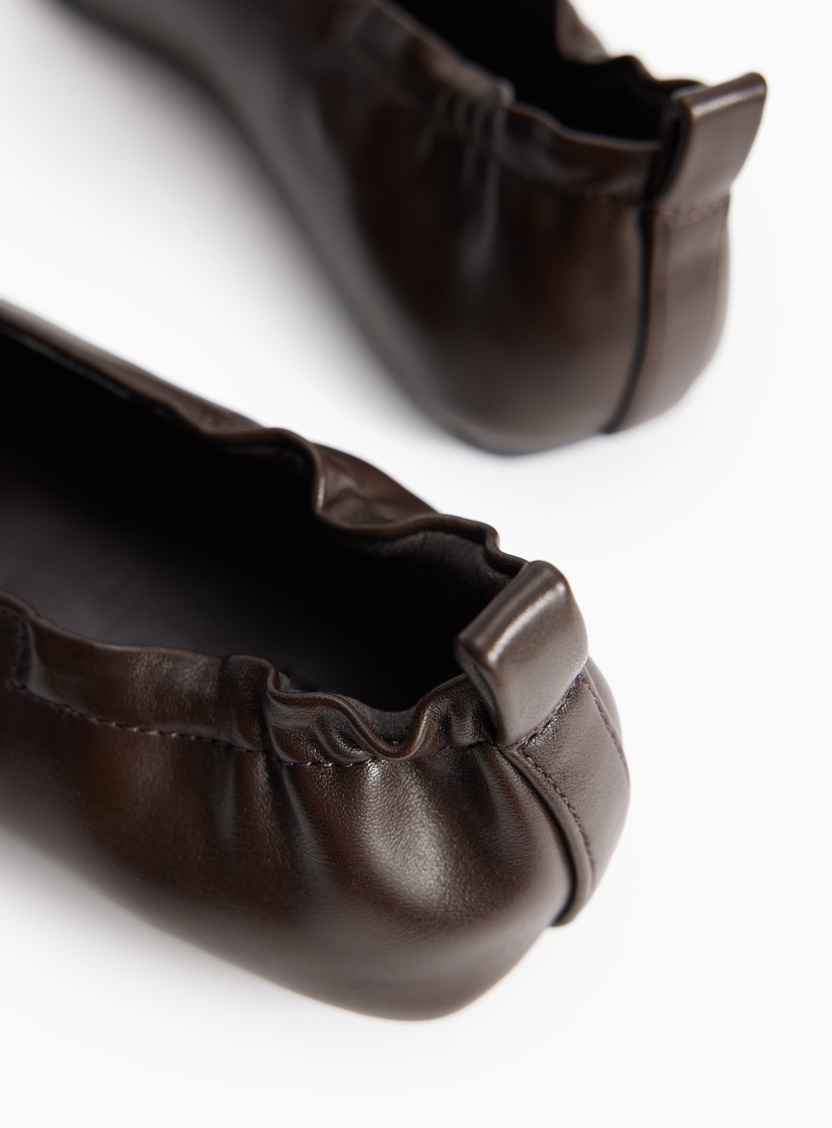 Brown Faux Leather Lace Up Ballerina Shoes 5 - Image 3 thumbnail